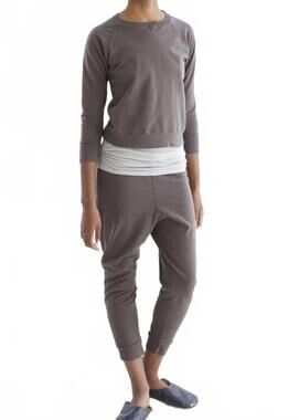 NEW DOMI cropped knit jogger in drizzle